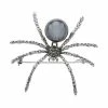 Lavish By TJM Sterling Silver Hematite & Marcasite Spider Brooch