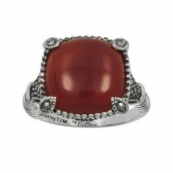 Lavish By TJM Sterling Silver Red Agate Ring