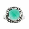 Lavish By TJM Sterling Silver Cushion Green Agate & Marcasite Ring -Lavish by TJM Shop unnamed file 111