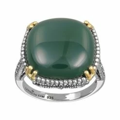 Lavish By TJM 14k Gold Over Silver & Sterling Silver Agate Ring Green Agate -Lavish by TJM Shop unnamed file 12