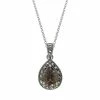 Lavish By TJM Sterling Silver Smoky Quartz & Marcasite Pendant Necklace -Lavish by TJM Shop unnamed file 129