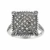 Lavish By TJM Sterling Silver Marcasite Pave Cushion Ring