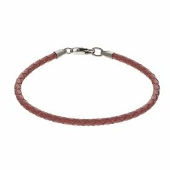 Lavish By TJM Braided Pink Leather Cord Bracelet