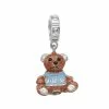 Lavish By TJM Sterling Silver Cubic Zirconia Bear Cub Charm