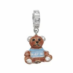 Lavish By TJM Sterling Silver Cubic Zirconia Bear Cub Charm