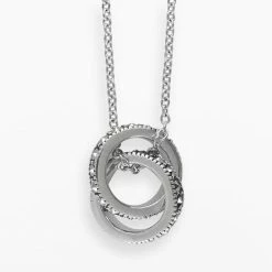 Lavish By TJM Sterling Silver Interlocking Ring Pendant