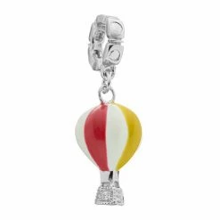 Lavish By TJM Sterling Silver Marcasite Hot Air Balloon Charm