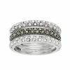 Lavish By TJM Sterling Silver Marcasite & Crystal 3-Piece Stackable Ring Set -Lavish by TJM Shop unnamed file 147