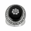 Lavish By TJM Sterling Silver Onyx Flower Ring -Lavish by TJM Shop unnamed file 151