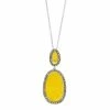 Lavish By TJM Sterling Silver Yellow Quartzite & Marcasite Oval Pendant Necklace -Lavish by TJM Shop unnamed file 156