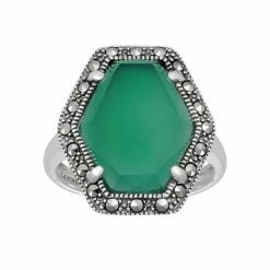 Lavish By TJM Sterling Silver Green Chalcedony Ring