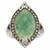 Lavish By TJM Sterling Silver Green Aventurine & Marcasite Marquise Ring -Lavish by TJM Shop unnamed file 16