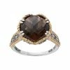 Lavish By TJM Two Tone Sterling Silver Smoky Quartz & Marcasite Circle Ring -Lavish by TJM Shop unnamed file 161
