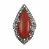 Lavish By TJM Sterling Silver Red Agate Filigree Ring