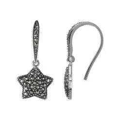 Lavish By TJM Sterling Silver Star Drop Earrings