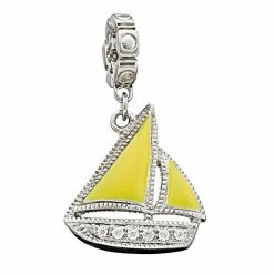 Lavish By TJM Sterling Silver Marcasite Yacht Charm
