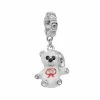 Lavish By TJM Sterling Silver Cubic Zirconia Tiny Bear Charm