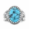 Lavish By TJM Sterling Silver Lab-Created Turquoise Cabochon & Marcasite Oval Ring -Lavish by TJM Shop unnamed file 20