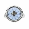 Lavish By TJM Sterling Silver Blue Sunray Crystal & Marcasite Ring