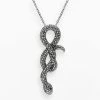 Lavish By TJM Sterling Silver Garnet Snake Pendant