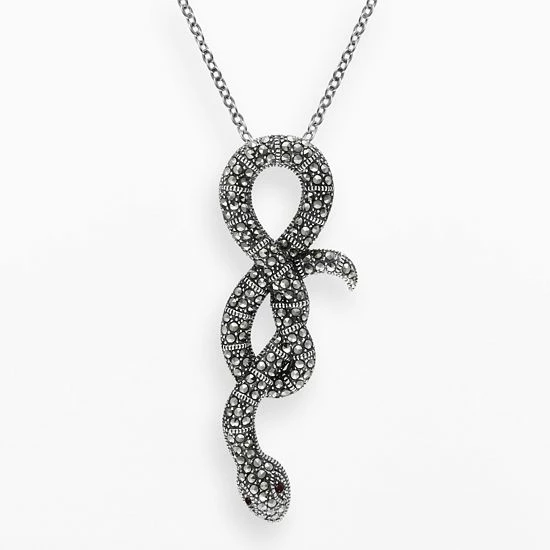 Lavish By TJM Sterling Silver Garnet Snake Pendant 3 Lavish By TJM Sterling Silver Garnet Snake Pendant