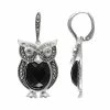 Lavish By TJM Sterling Silver Onyx & Crystal Owl Drop Earrings -Lavish by TJM Shop unnamed file 225
