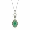 Lavish By TJM Sterling Silver Aventurine & Marcasite Marquise Pendant -Lavish by TJM Shop unnamed file 230