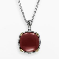 Lavish By TJM 14k Gold Over Silver & Sterling Silver Agate Pendant Green Agate -Lavish by TJM Shop unnamed file 234