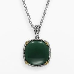 Lavish By TJM 14k Gold Over Silver & Sterling Silver Agate Pendant Green Agate -Lavish by TJM Shop unnamed file 235