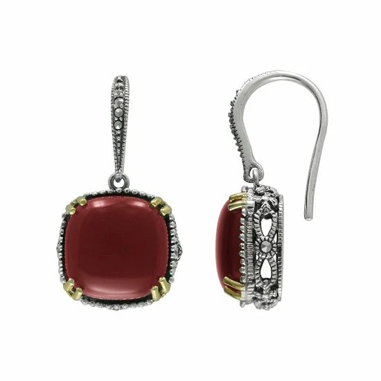 Lavish By TJM 14k Gold Over Silver & Sterling Silver Agate Drop Earrings Red Agate 6 Lavish By TJM 14k Gold Over Silver & Sterling Silver Agate Drop Earrings Red Agate - Image 4