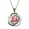 Lavish By TJM Sterling Silver Cubic Zirconia Flower Pendant Necklace -Lavish by TJM Shop unnamed file 268