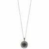 Lavish By TJM Sterling Silver Black Onyx & Marcasite Circle Pendant Necklace