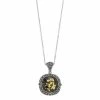 Lavish By TJM Sterling Silver Crystal Gold Leaf & Black Onyx Doublet Cushion Pendant Necklace -Lavish by TJM Shop unnamed file 277