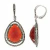 Lavish By TJM Sterling Silver Red Agate & Marcasite With White Topaz Earrings -Lavish by TJM Shop unnamed file 285