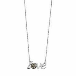 Lavish By TJM Sterling Silver Marcasite "LOVE" Pendant Necklace