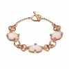 Lavish By TJM 18k Rose Gold Over Silver Rose Quartz & Marcasite Bracelet -Lavish by TJM Shop unnamed file 287