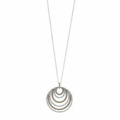 Lavish By TJM Sterling Silver White Topaz & Marcasite Wheel Pendant