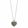 Lavish By TJM Sterling Silver Marcasite Pave Heart Pendant Necklace