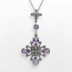 Lavish By TJM Sterling Silver Amethyst Pendant