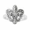 Lavish By TJM Sterling Silver Marcasite Fleur-de-Lis Ring