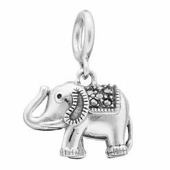 Lavish By TJM Sterling Silver Elephant Charm Gray