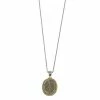 Lavish By TJM Two Tone Sterling Silver Marcasite Oval Pendant Necklace