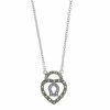 Lavish By TJM Sterling Silver Marcasite Heart Lock Pendant Necklace