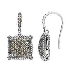 Lavish By TJM Sterling Silver Marcasite Dangle Earrings