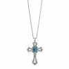 Lavish By TJM Sterling Silver Lab-Created Turquoise & Marcasite Cross Pendant Necklace -Lavish by TJM Shop unnamed file 342