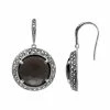Lavish By TJM Sterling Silver Smoky Quartz Halo Drop Earrings -Lavish by TJM Shop unnamed file 353