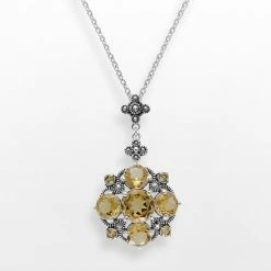 Lavish By TJM Sterling Silver Citrine Pendant