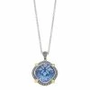 Lavish By TJM Sterling Silver Blue Lab-Created Quartz & Marcasite Pendant Necklace