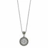 Lavish By TJM Sterling Silver Marcasite & Cubic Zirconia Circle Pendant