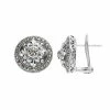 Lavish By TJM Sterling Silver Marcasite Floral Omega Earrings